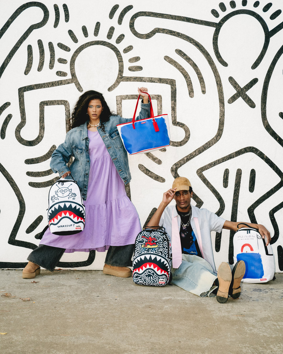 KEITH HARING THE BIG BLUE PURSE ART TOTE - Image 12